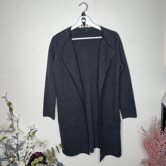 J. CREW Juliette Collarless Sweater Blazer Heather Charcoal Coal Gray {3B36} - Picture 3 of 7
